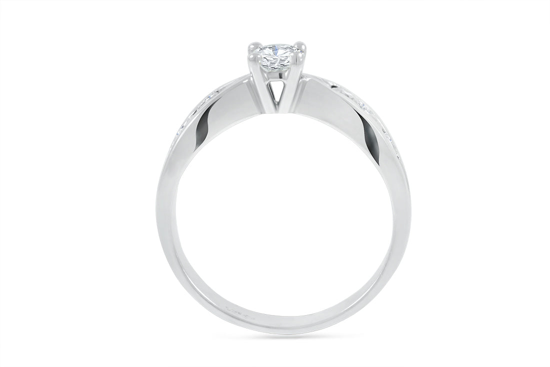 0.86ct Diamond Solitaire Engagement Ring | 18K White Gold