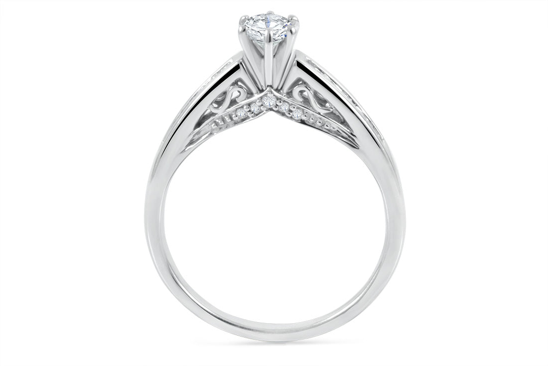 0.47ct Diamond Engagement Ring | 18K White Gold
