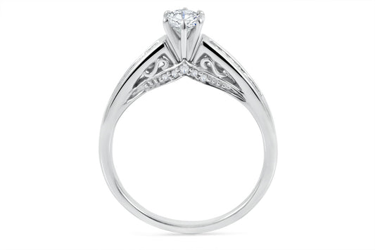 0.47ct Diamond Engagement Ring | 18K White Gold