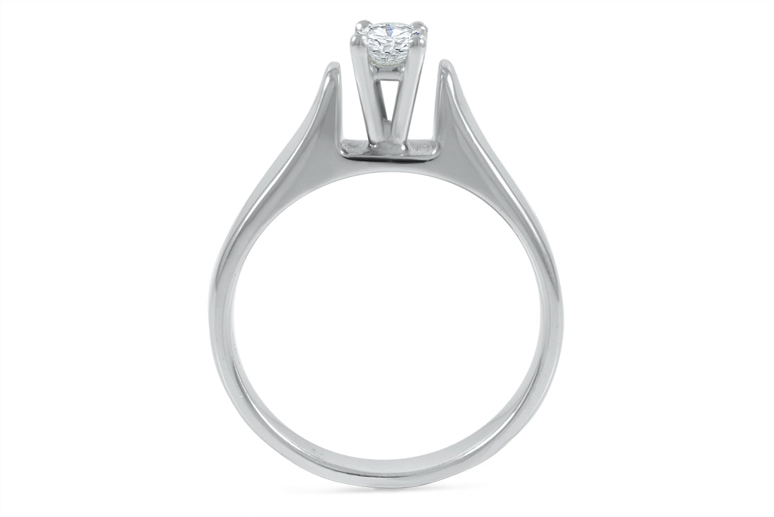 0.25ct Diamond Solitaire Engagement Ring in 18K White Gold