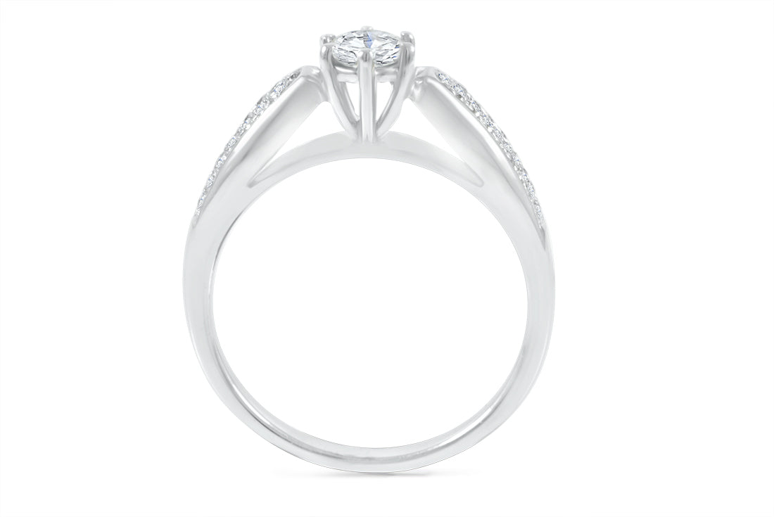 0.52ct Diamond Engagement Ring in 18K White Gold