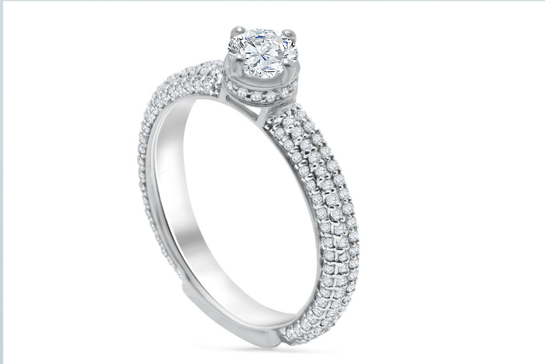 1.33ct Diamond Engagement Ring | 18K White Gold