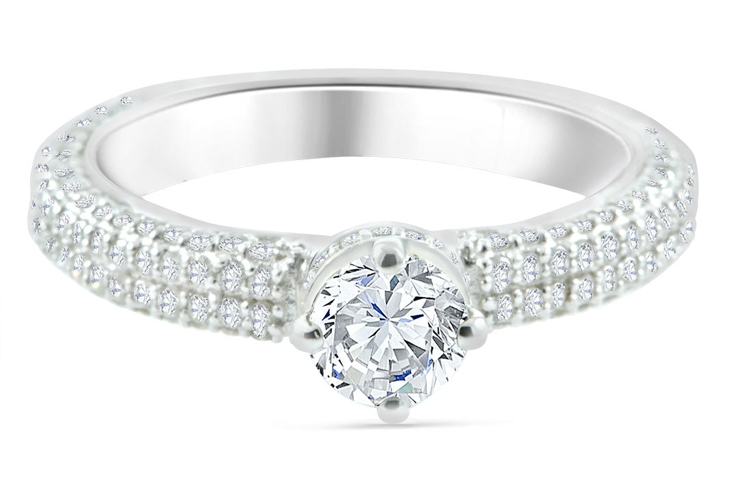 1.33ct Diamond Engagement Ring | 18K White Gold