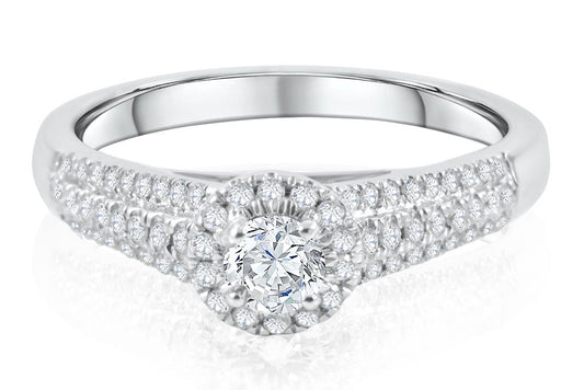 0.52ct Diamond Engagement Ring in 18K White Gold