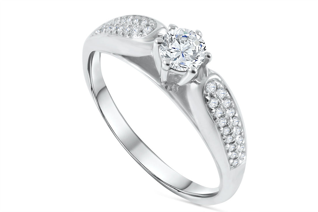 0.52ct Diamond Engagement Ring in 18K White Gold