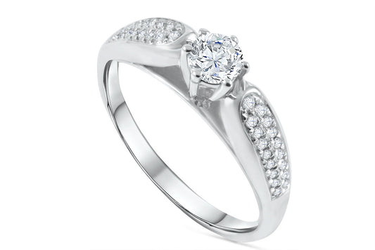 0.52ct Diamond Engagement Ring in 18K White Gold