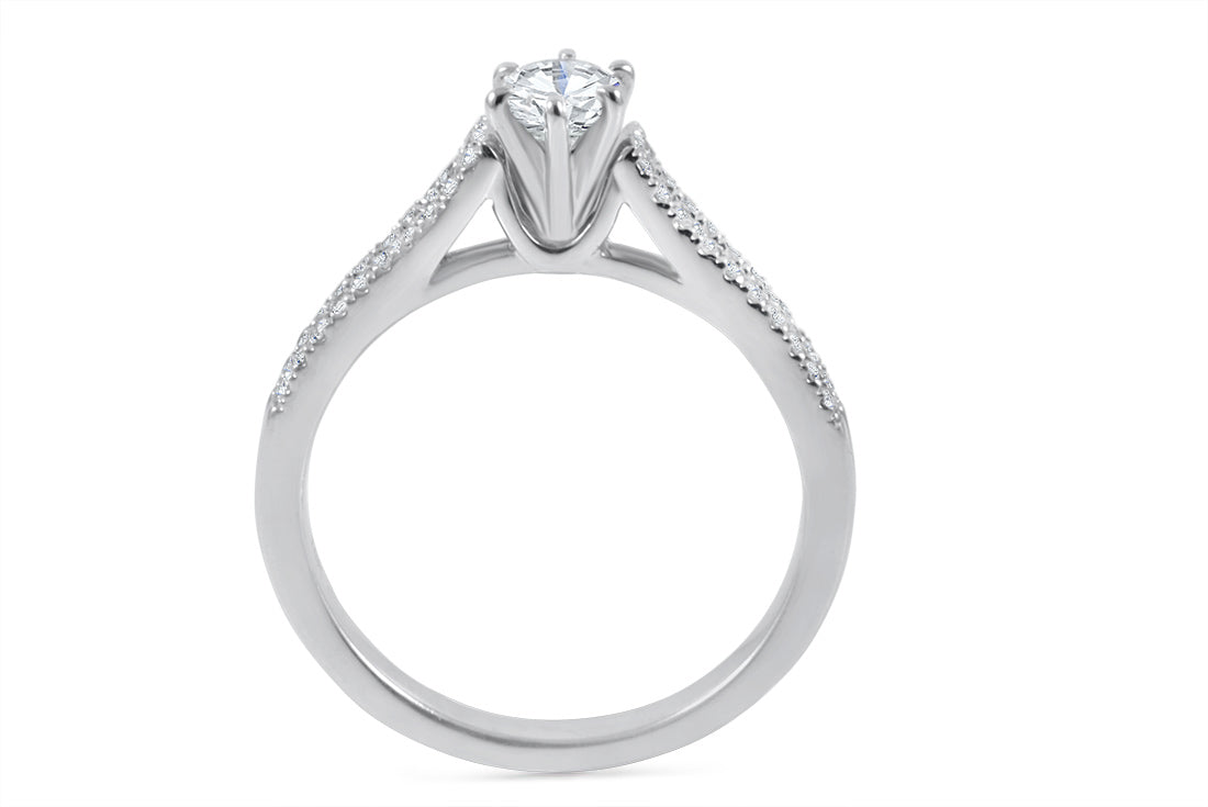 0.54ct Diamond Engagement Ring in 18K White Gold