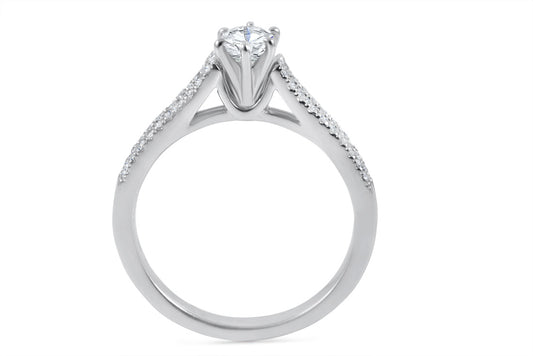 0.54ct Diamond Engagement Ring in 18K White Gold