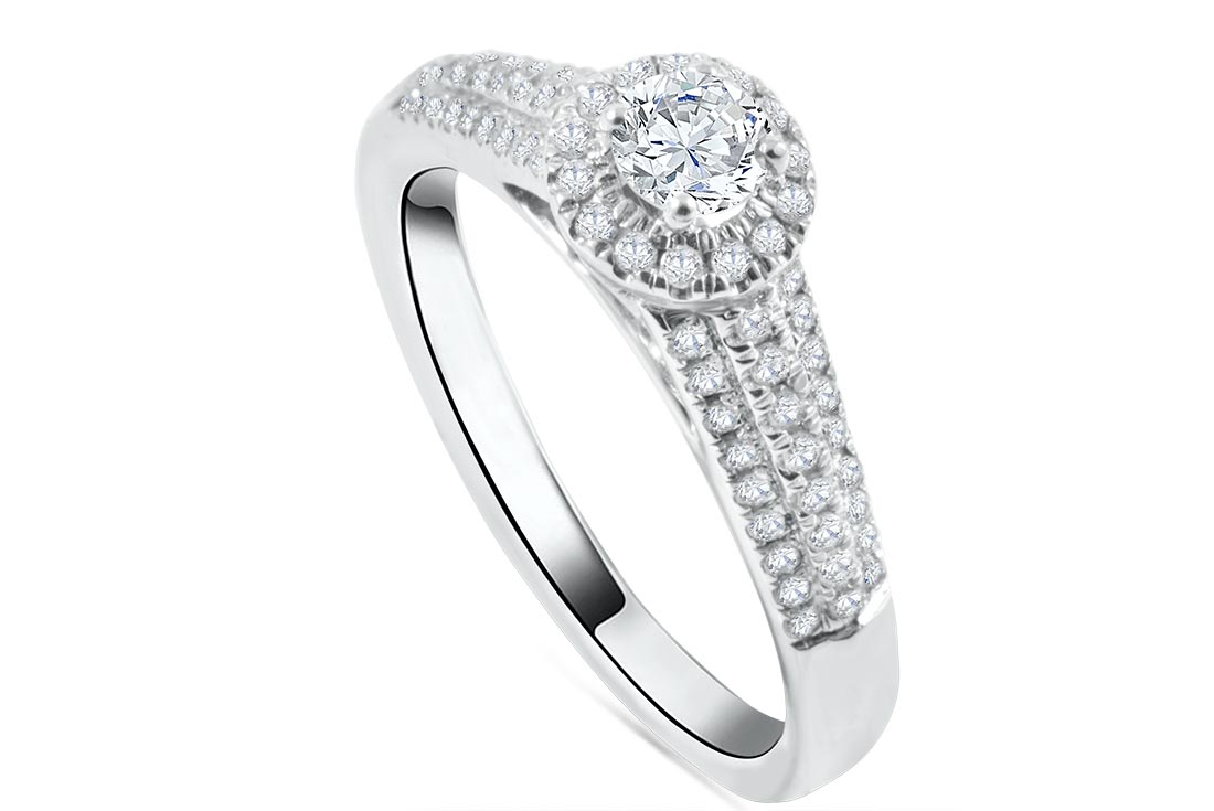 0.52ct Diamond Engagement Ring in 18K White Gold