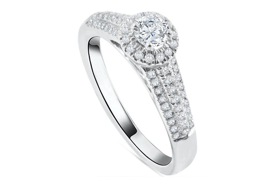 0.52ct Diamond Engagement Ring in 18K White Gold