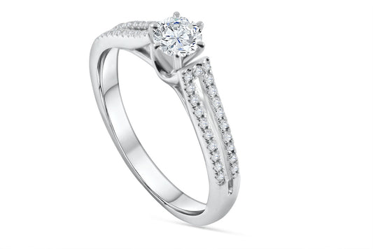 0.54ct Diamond Engagement Ring in 18K White Gold