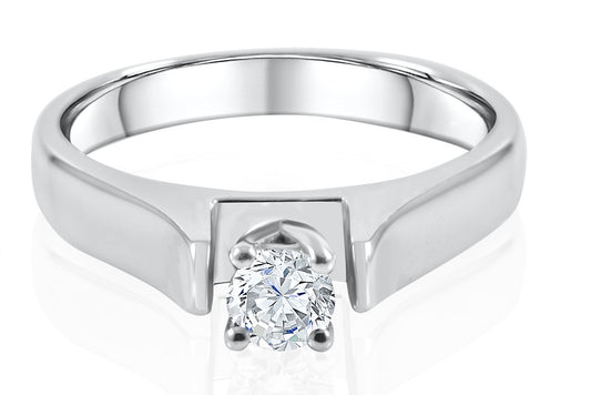 0.25ct Diamond Solitaire Engagement Ring in 18K White Gold