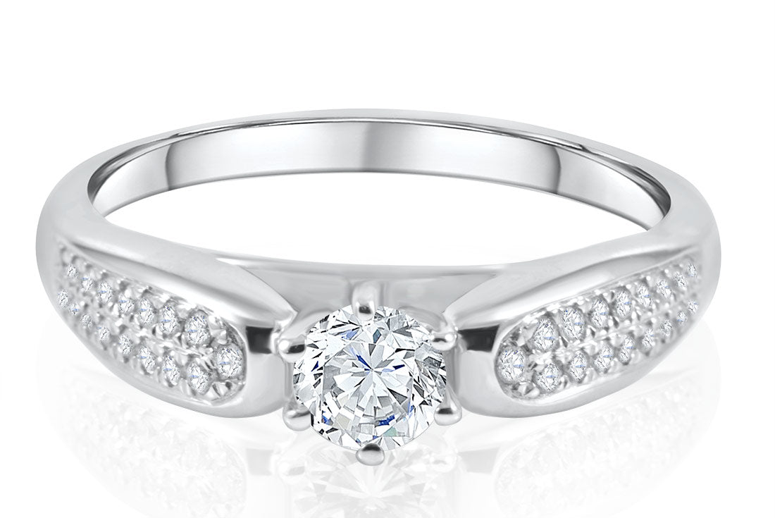 0.52ct Diamond Engagement Ring in 18K White Gold