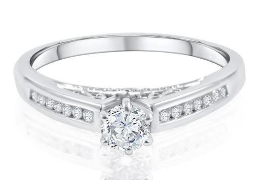 0.47ct Diamond Engagement Ring | 18K White Gold
