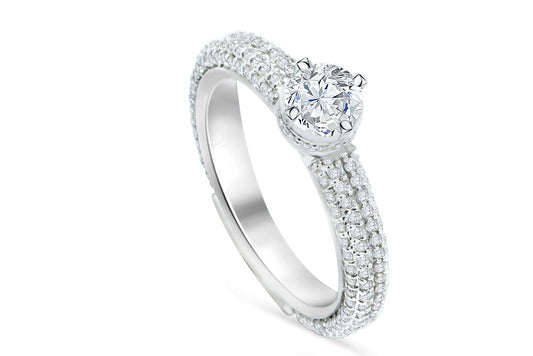 1.33ct Diamond Engagement Ring | 18K White Gold