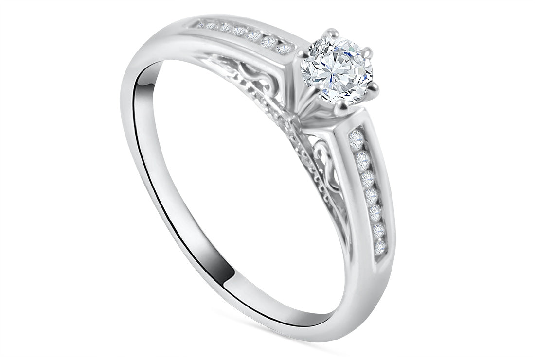 0.47ct Diamond Engagement Ring | 18K White Gold