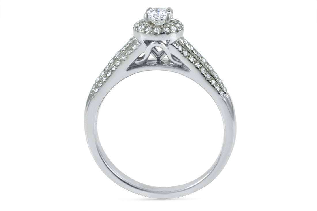 0.52ct Diamond Engagement Ring in 18K White Gold