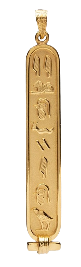 Ancient Egyptian Hieroglyphs Gold Pendant