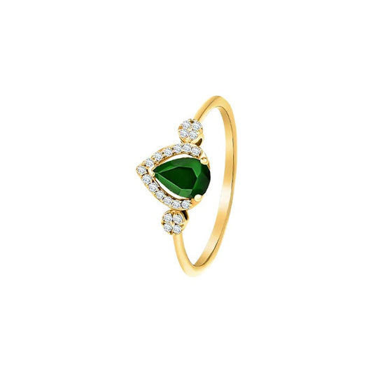 18K Gold Pear-Cut Sapphire & Diamond Halo Ring